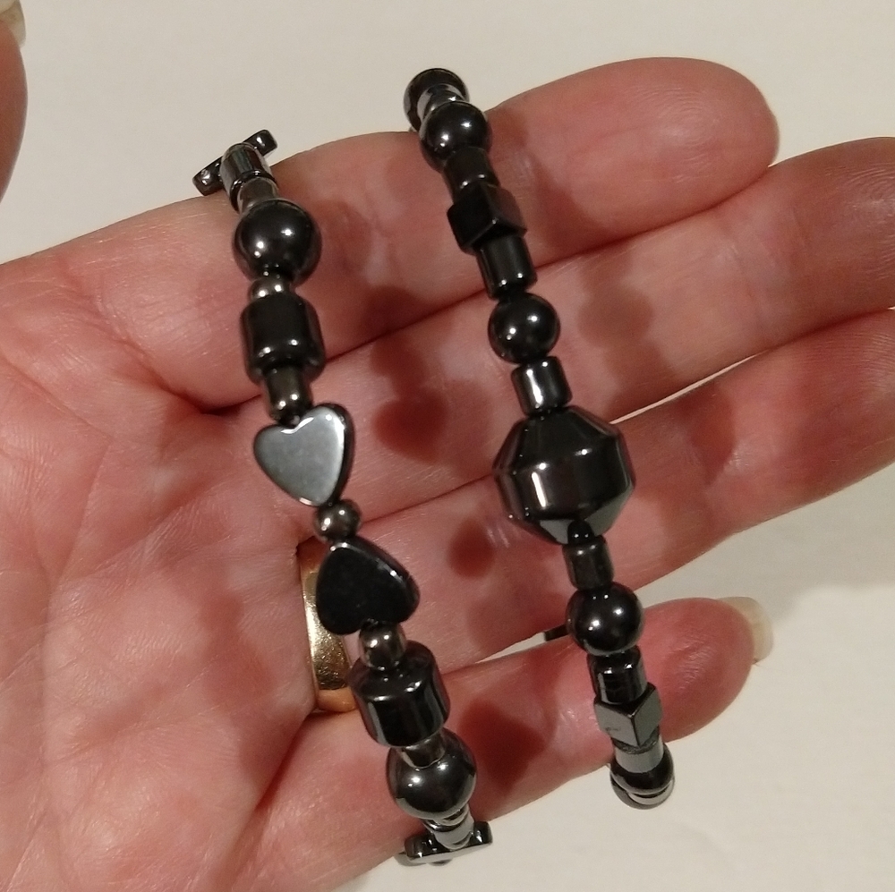 Hematite bracelets-set of two - Picture 4 of 5
